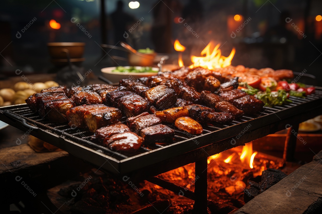 Churrasco animado entre amigos