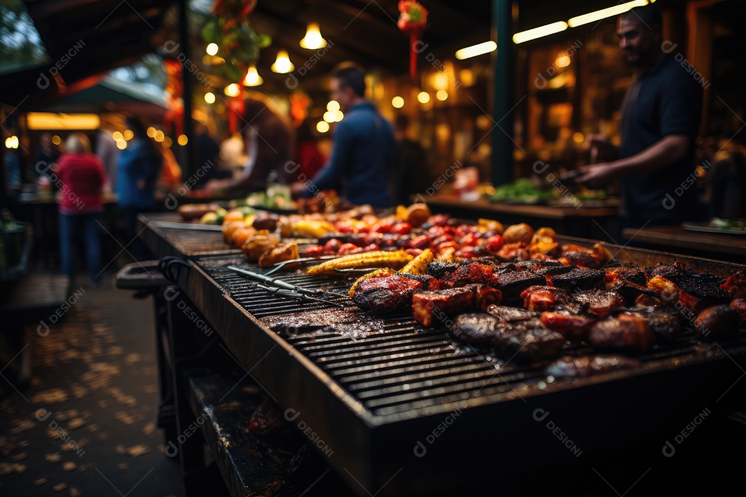 Churrasco animado entre amigos