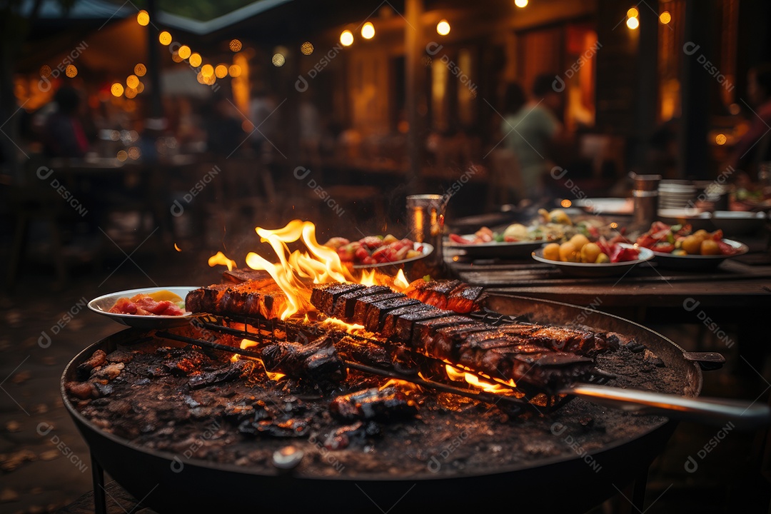 Churrasco animado entre amigos