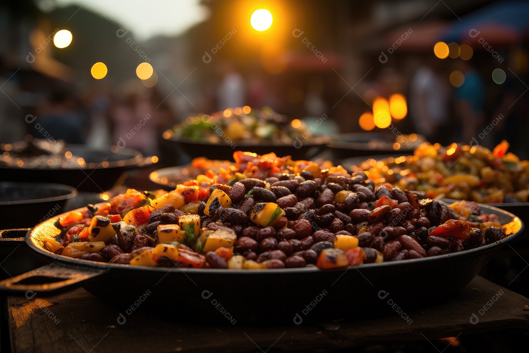 Feira vibrante exibe rica variedade da comida brasileira. (1)