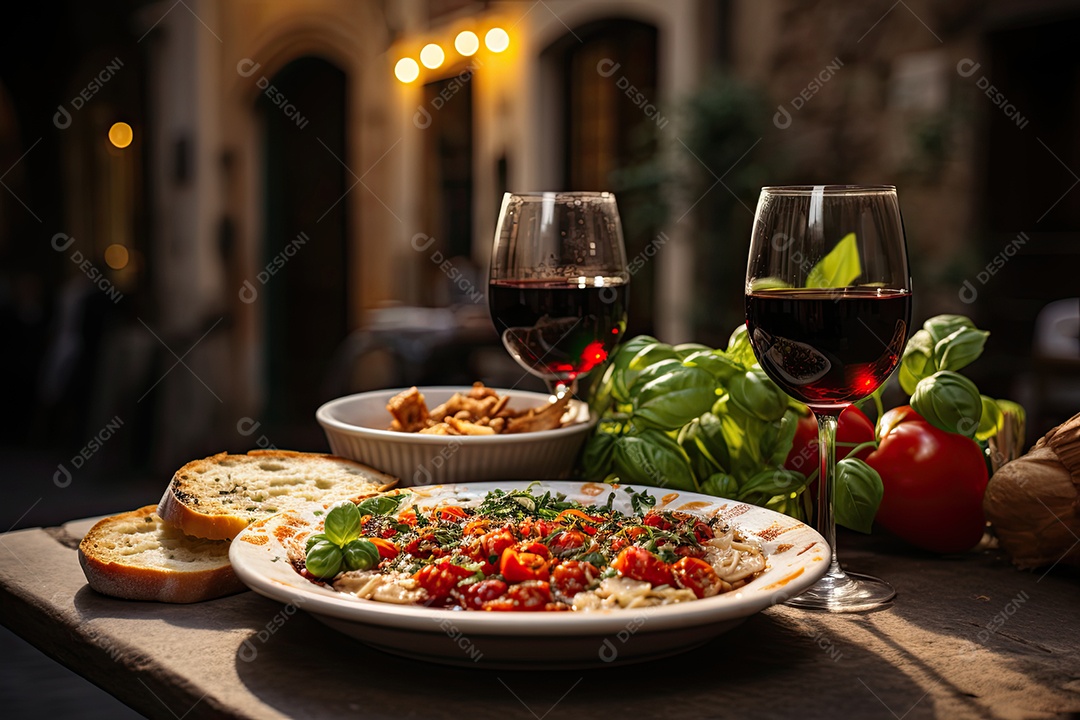 Mesa italiana farta em trattoria tradicional. (2)