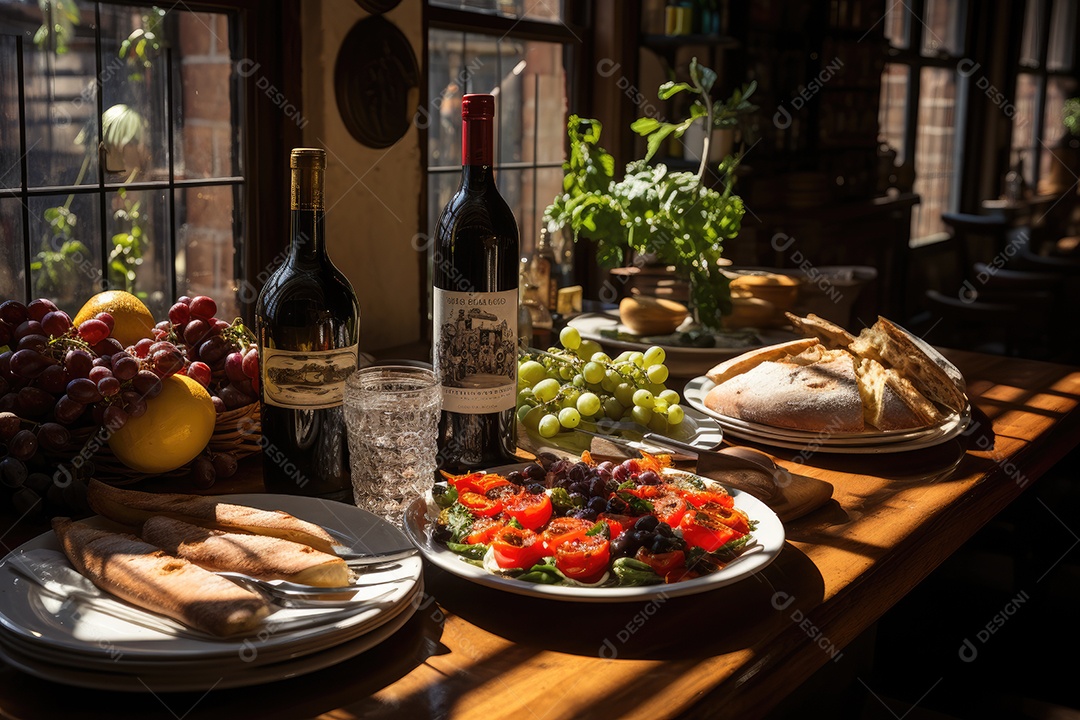 Cena italiana vibrante massa, antipasti e pizzaiolo em ação. (1)