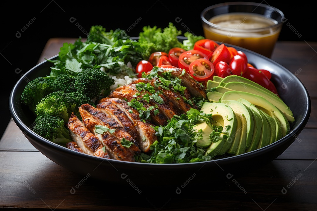 Tigela vibrante de comida fitness