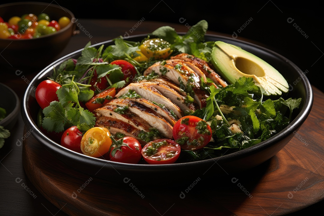 Salada colorida e suculenta