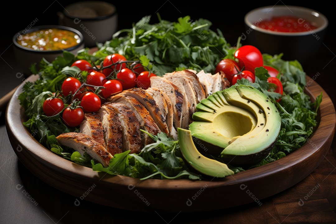 Salada colorida e suculenta