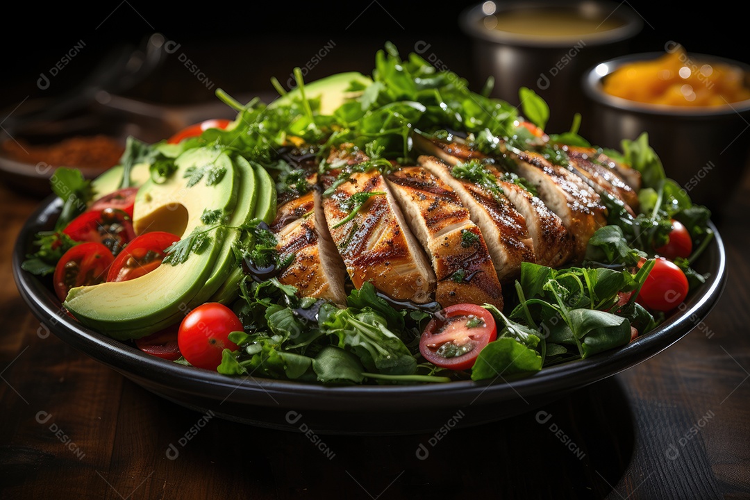 Salada colorida e suculenta