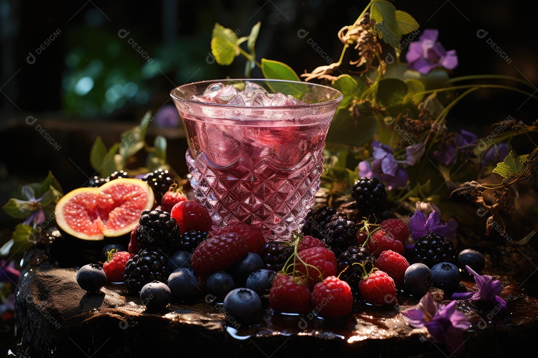 Tigela de açaí com frutas tropicais e granola