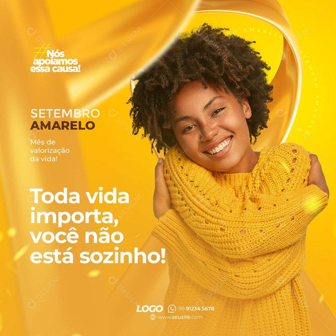 Social Media Toda Vida Importa Setembro Amarelo PSD Editável