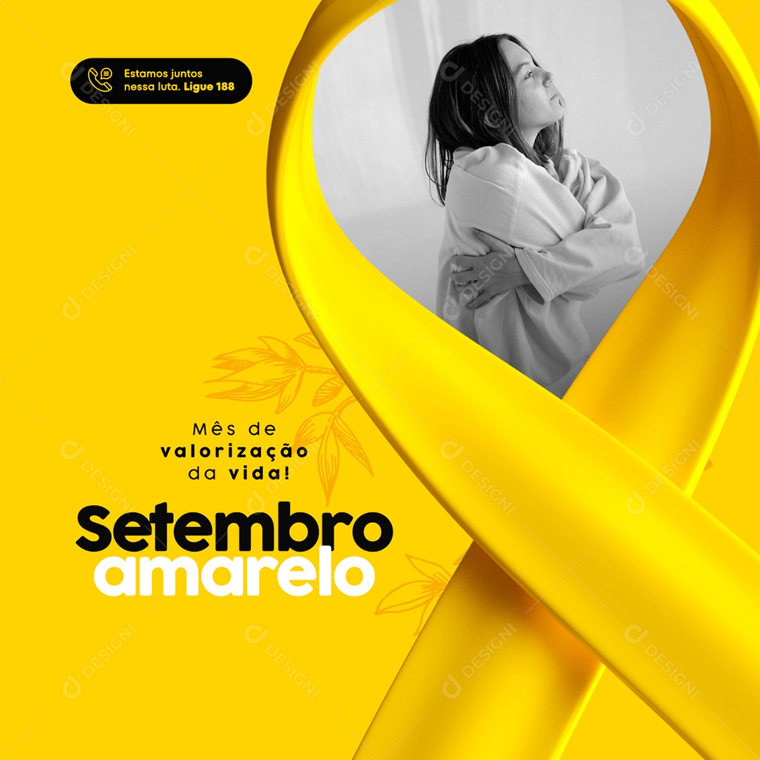 Social Media Feed Setembro Amarelo Valorização Da Vida PSD Editável