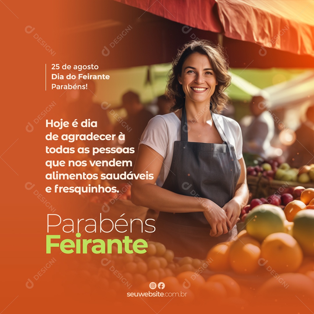 Parabéns Feirante 25 De Agosto Social Media PSD Editável