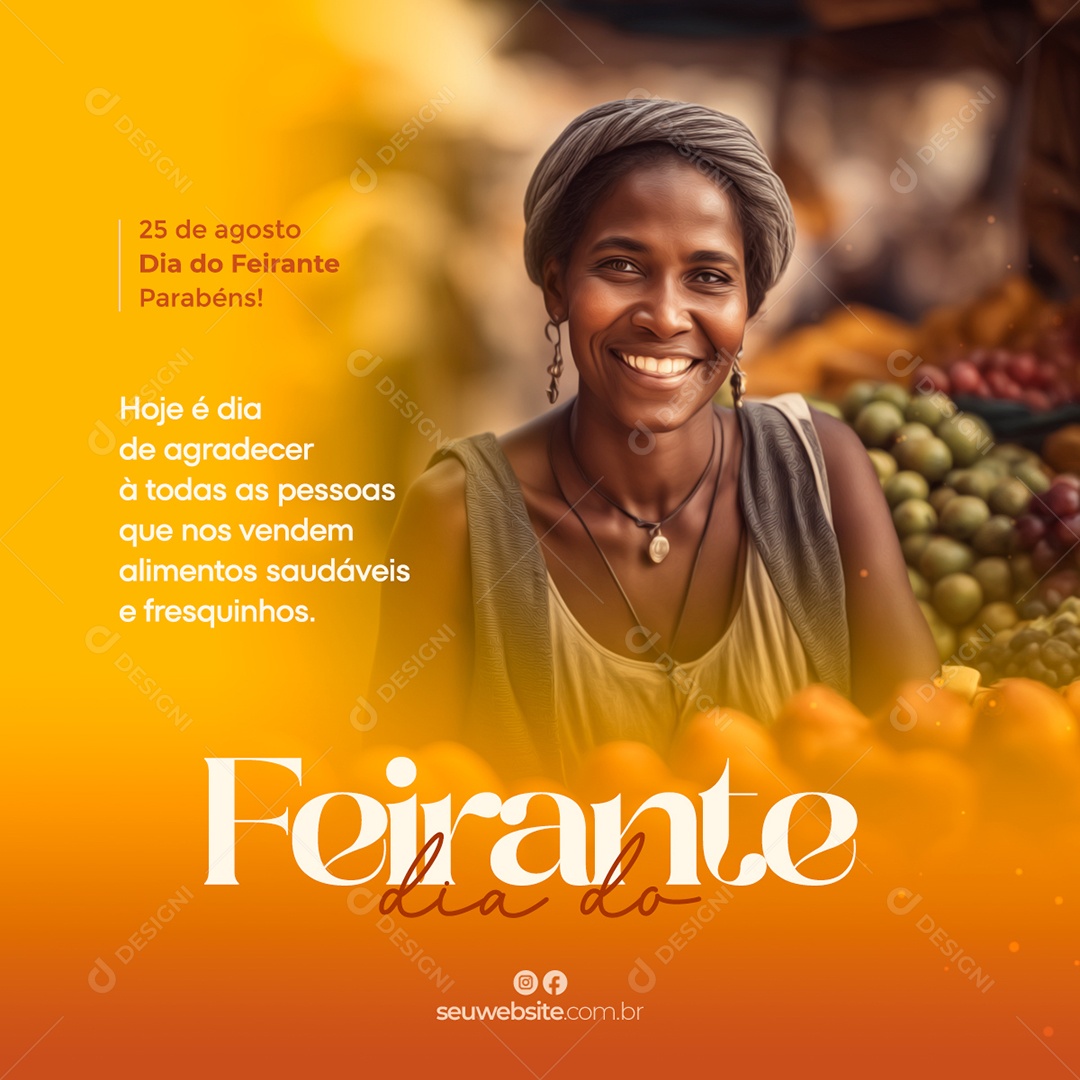 Social Media Dia Do Feirante 25 De Agosto PSD Editável