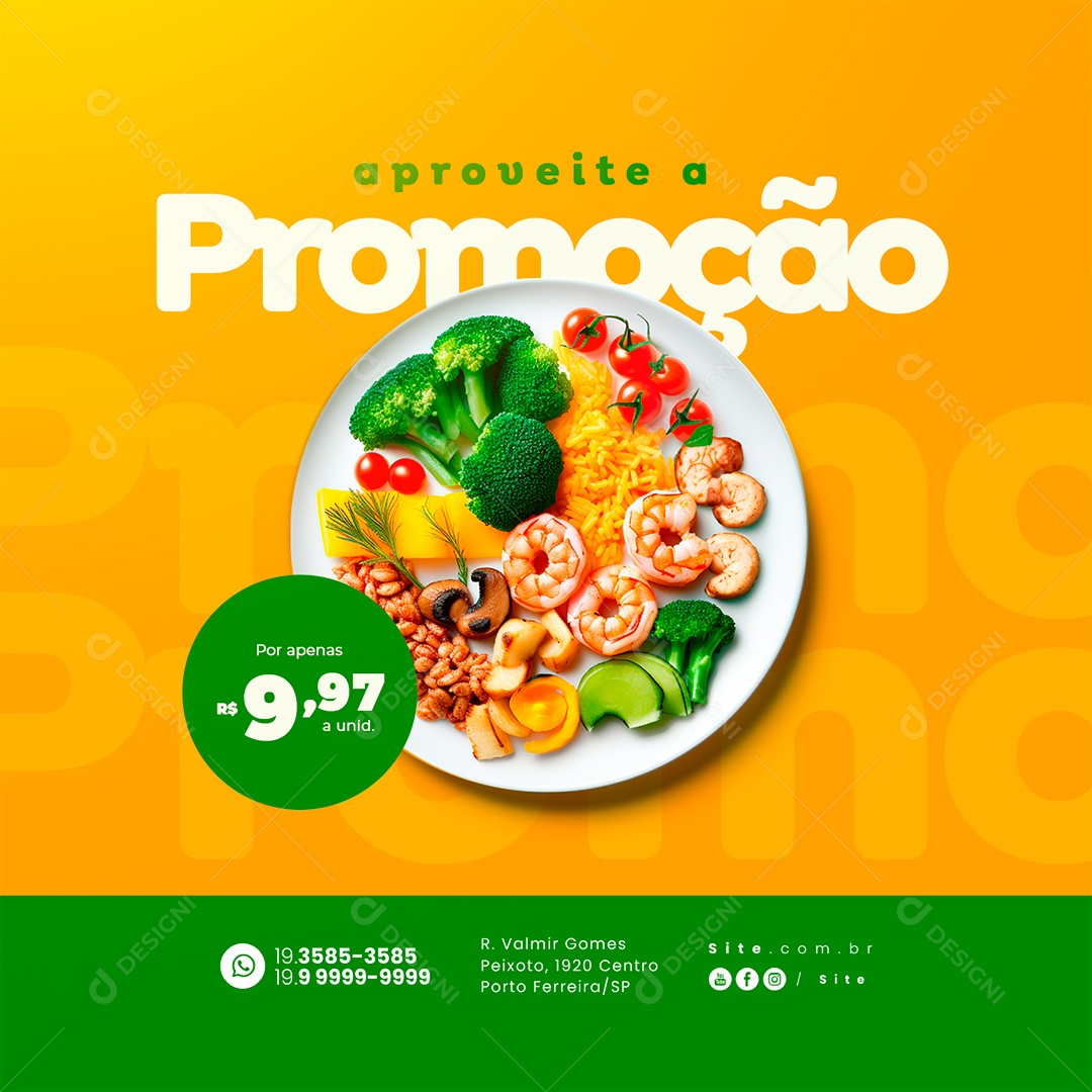 Restaurante Marmitaria Aproveite a Promoção Por Apenas 9,97 Social Media PSD Editável
