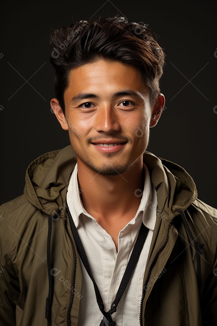 Retrato de um jovem asiático.