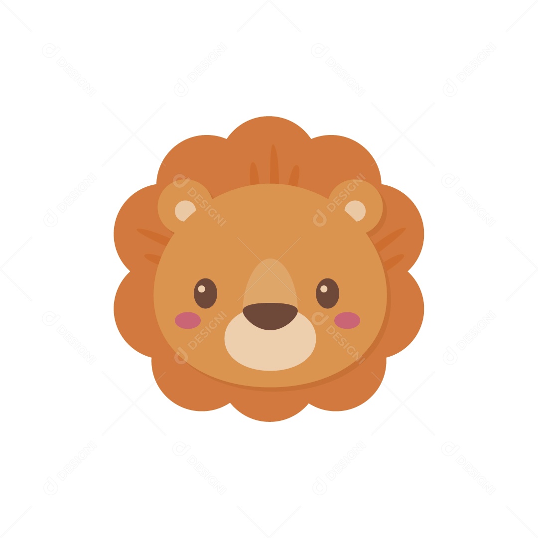 Rosto de Leão Ilustração Vetor EPS