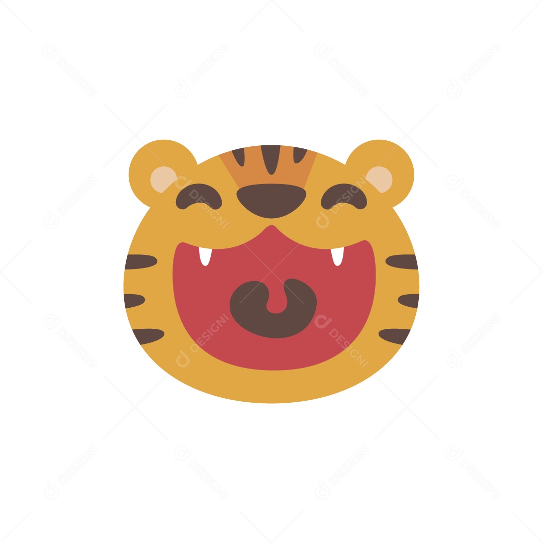 Rosto de Tigre Ilustração Vetor EPS