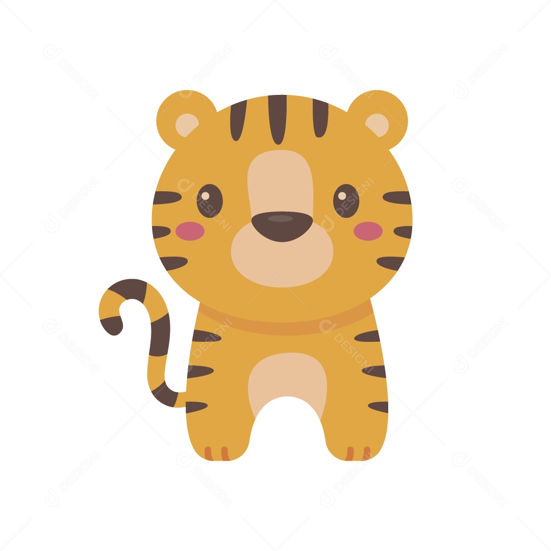 Tigre Feliz Ilustração Vetor EPS