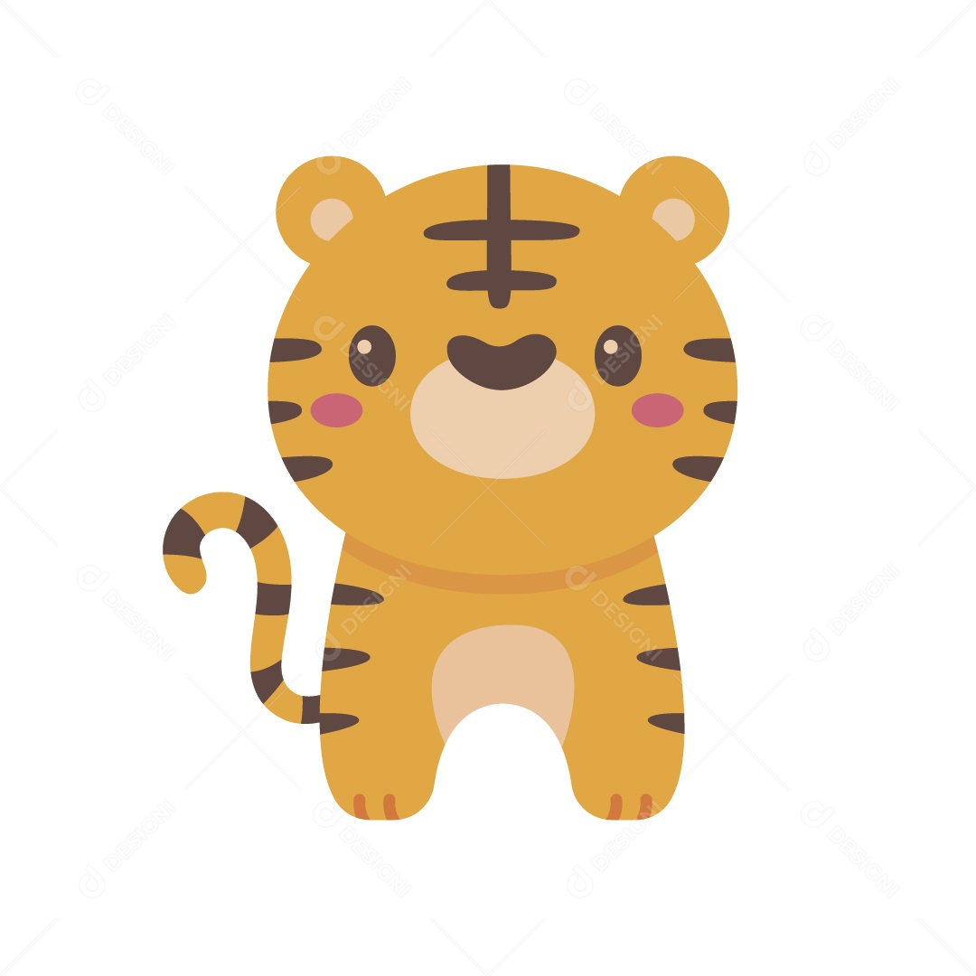 Tigre Feliz Ilustração Vetor EPS