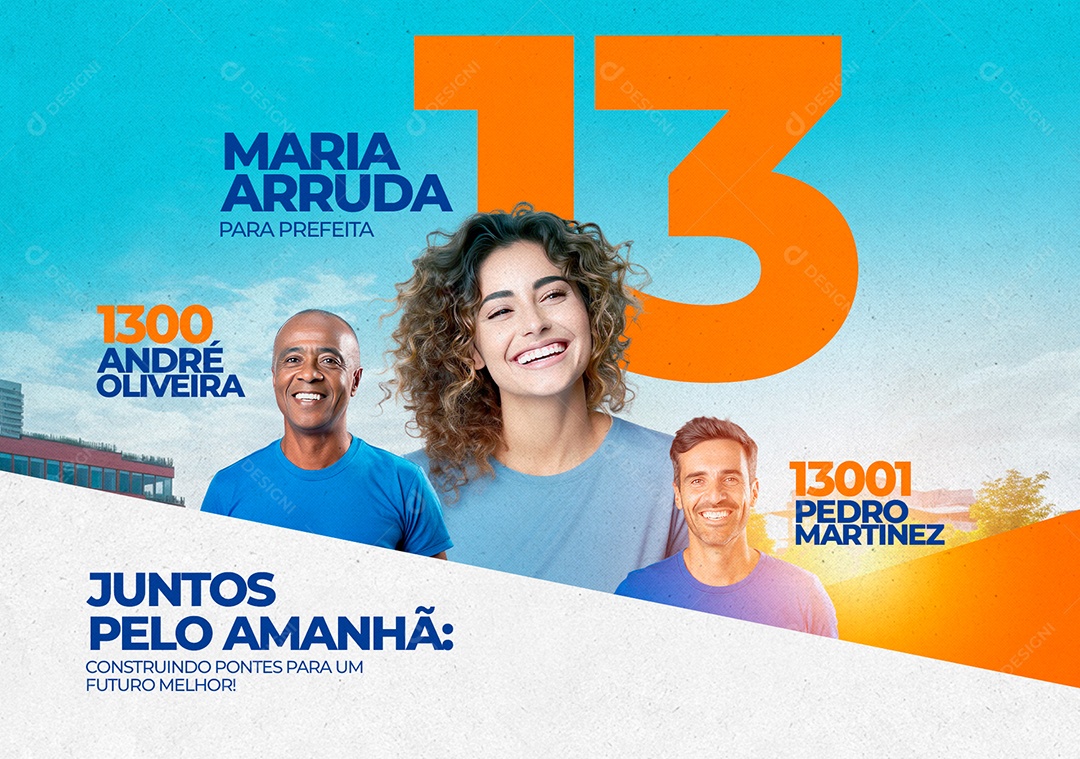 Banner Política Juntos Pelo Amanhã Prefeita Maria Arruda Social Media PSD Editável
