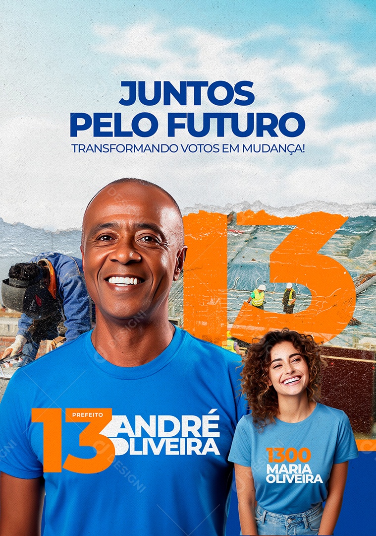 Política Juntos Pelo Futuro Transformando Votos em Mudança Social Media PSD Editável