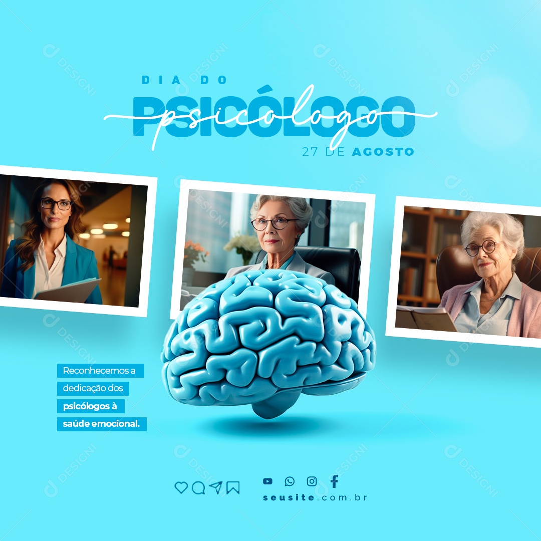 Dia Do Psicólogo 27 de Agosto Social Media PSD Editável