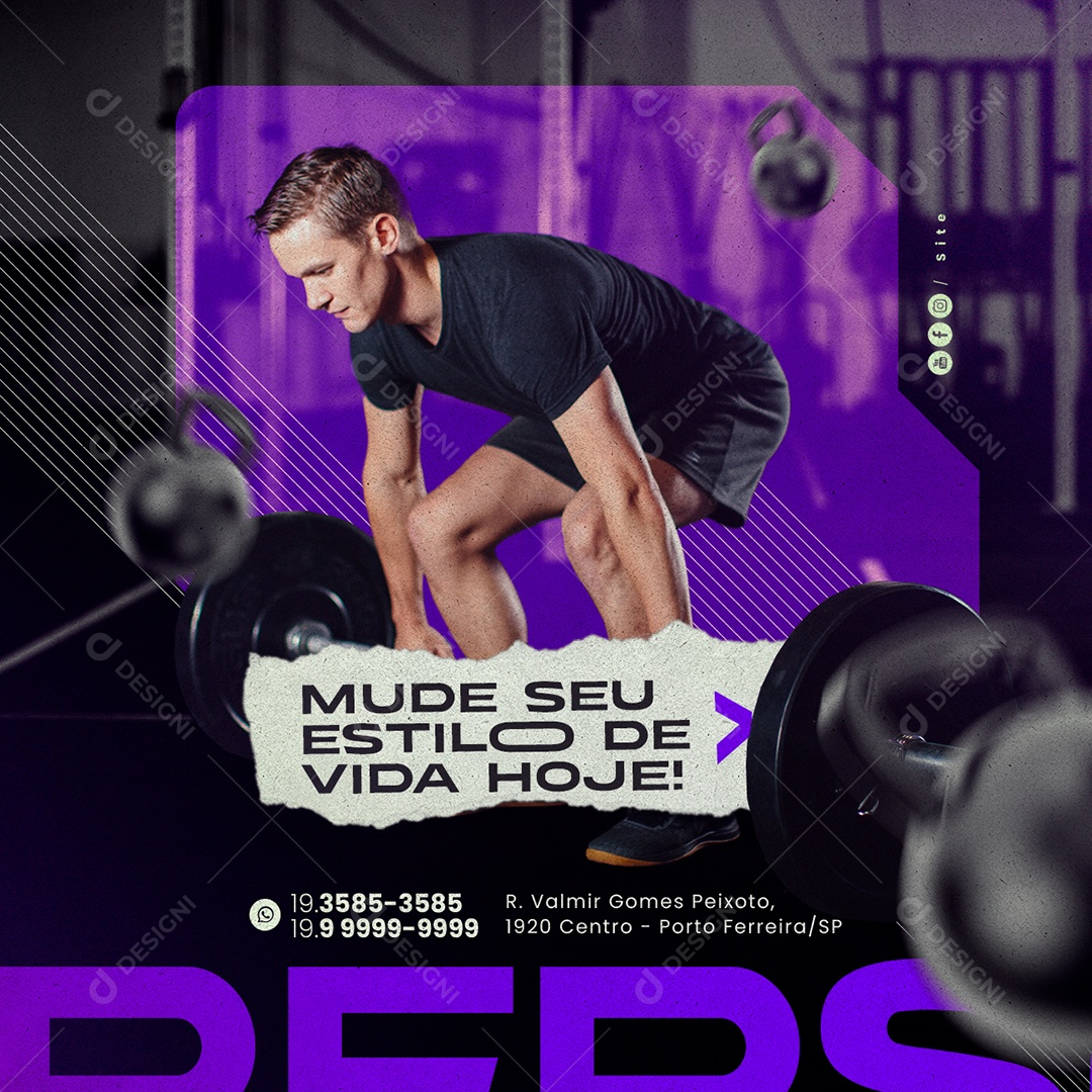 Personal Trainer Academy Change Your Lifestyle Today Editable Social Media PSD