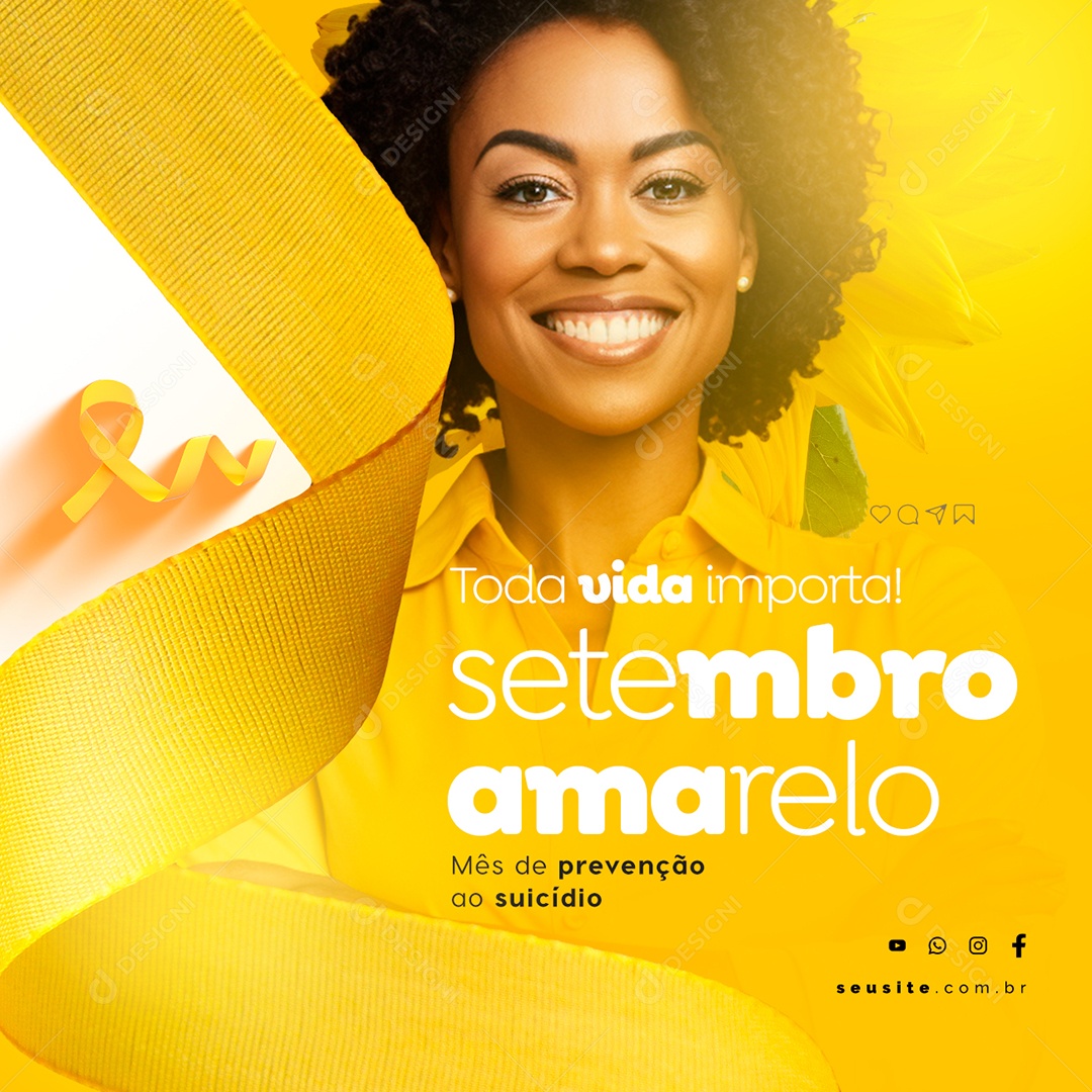 Setembro Amarelo Toda Vida Importa Social Media PSD Editável