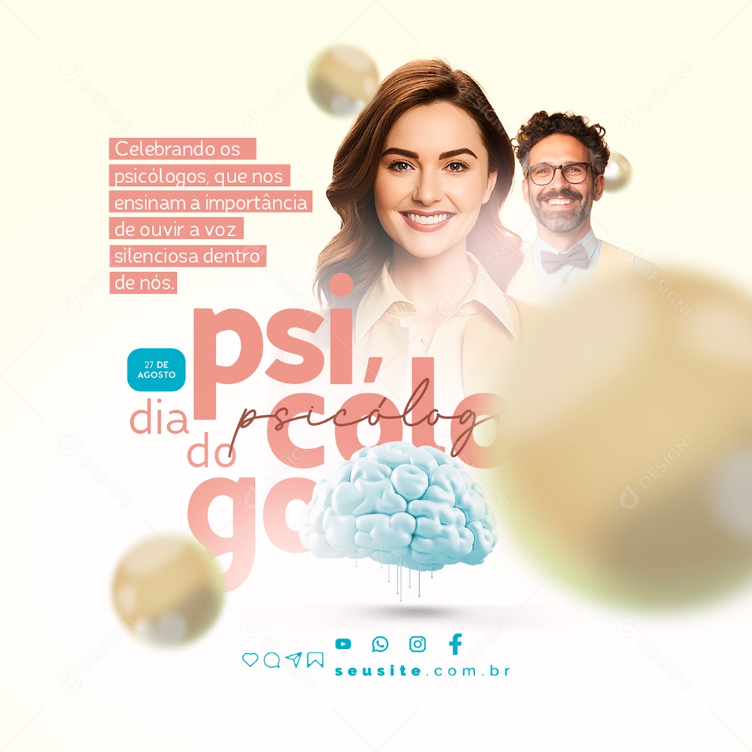 Dia Do Psicólogo 27 de Agosto Social Media PSD Editável