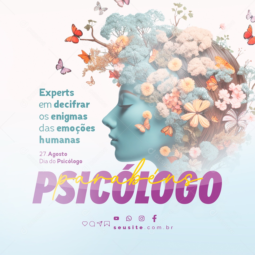 Dia Do Psicólogo Experts em Decifrar os Enigmas Social Media PSD Editável