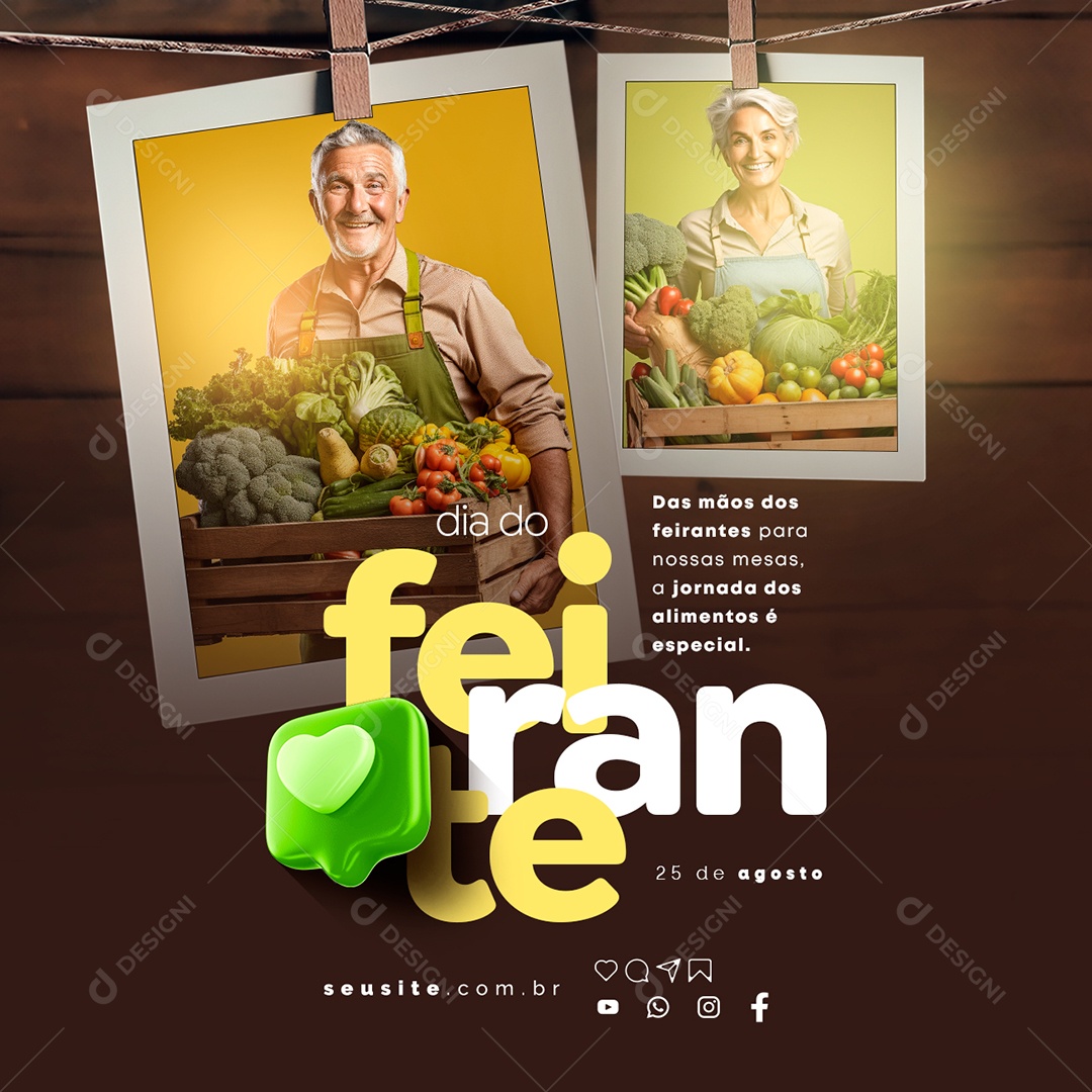 Dia do Feirante A Jornada dos Alimentos é Especial Social Media PSD Editável