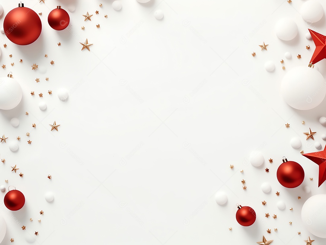 Enfeites de Natal e fundo estrela com espaço de cópia, feliz natal e feliz ano novo conceito