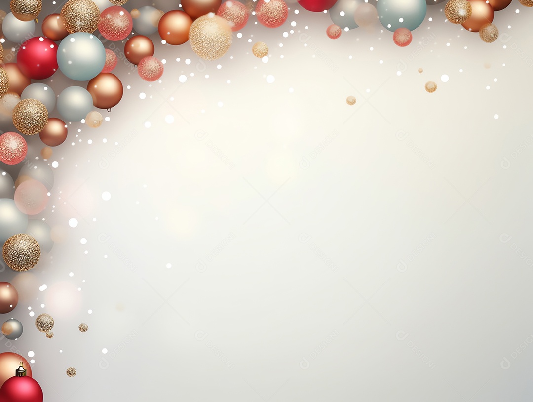 Enfeites de Natal e fundo estrela com espaço de cópia, feliz natal e feliz ano novo conceito