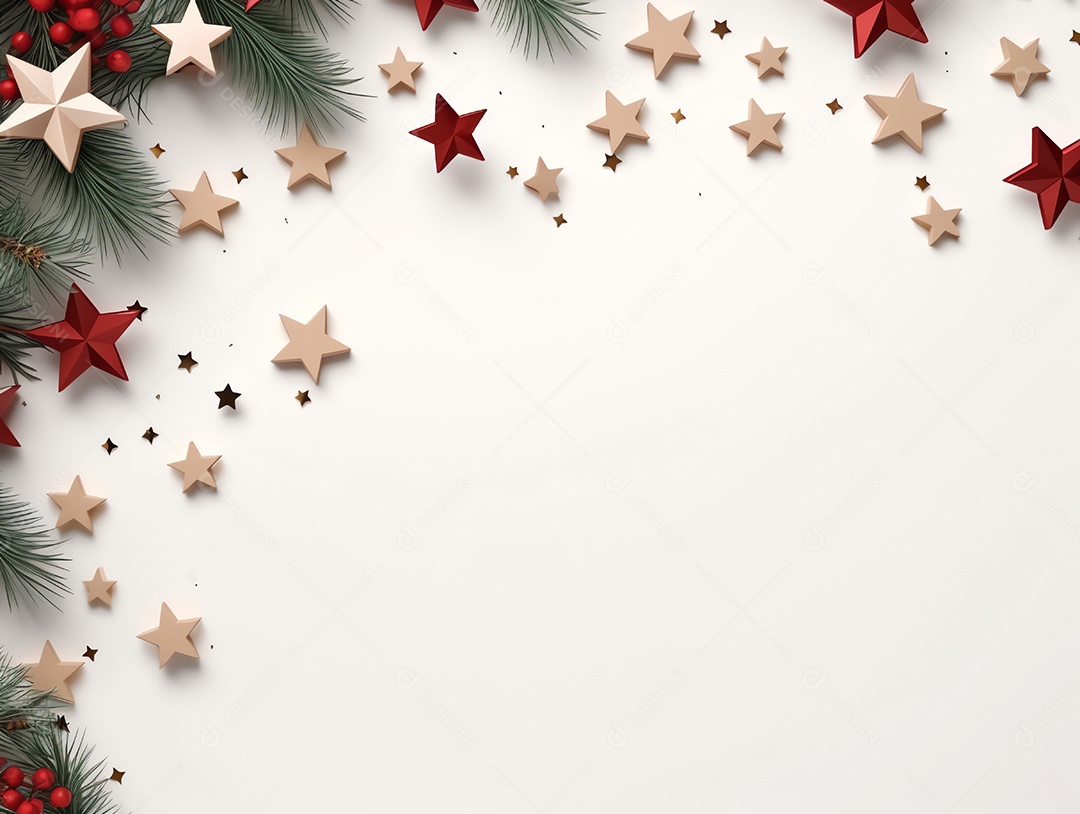 Enfeites de Natal e fundo estrela com espaço de cópia, feliz natal e feliz ano novo conceito