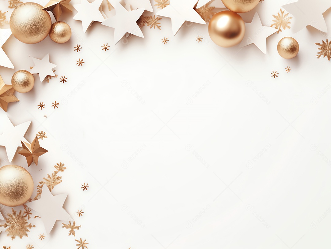 Enfeites de Natal e fundo estrela com espaço de cópia, feliz natal e feliz ano novo conceito