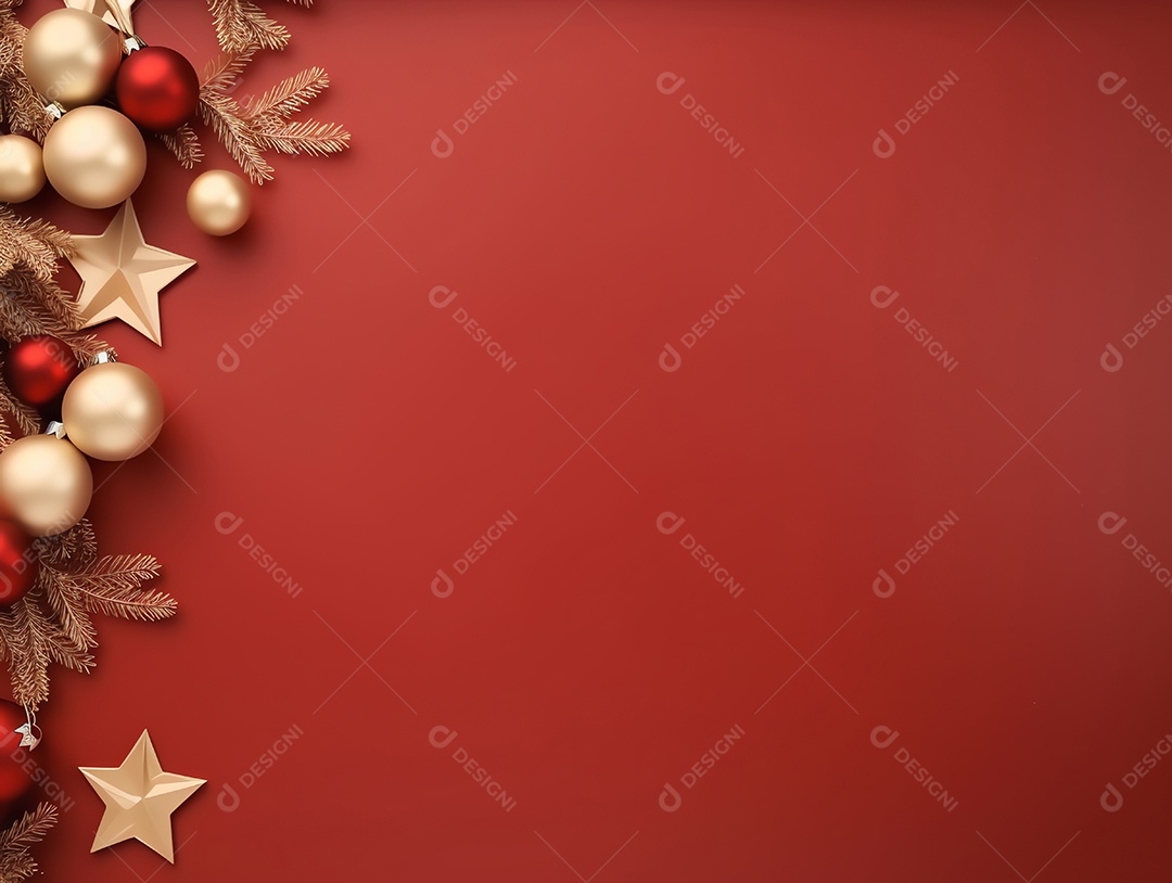 Enfeites de Natal e fundo estrela com espaço de cópia, feliz natal e feliz ano novo conceito