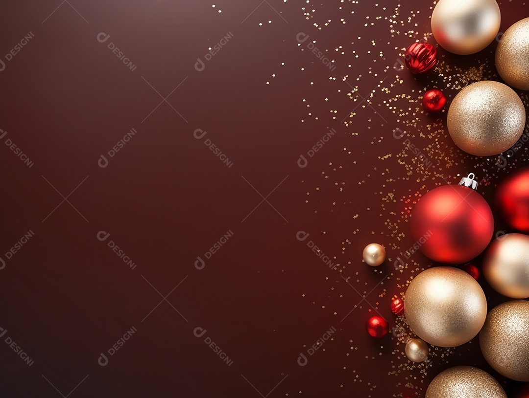 Enfeites de Natal e fundo estrela com espaço de cópia, feliz natal e feliz ano novo conceito