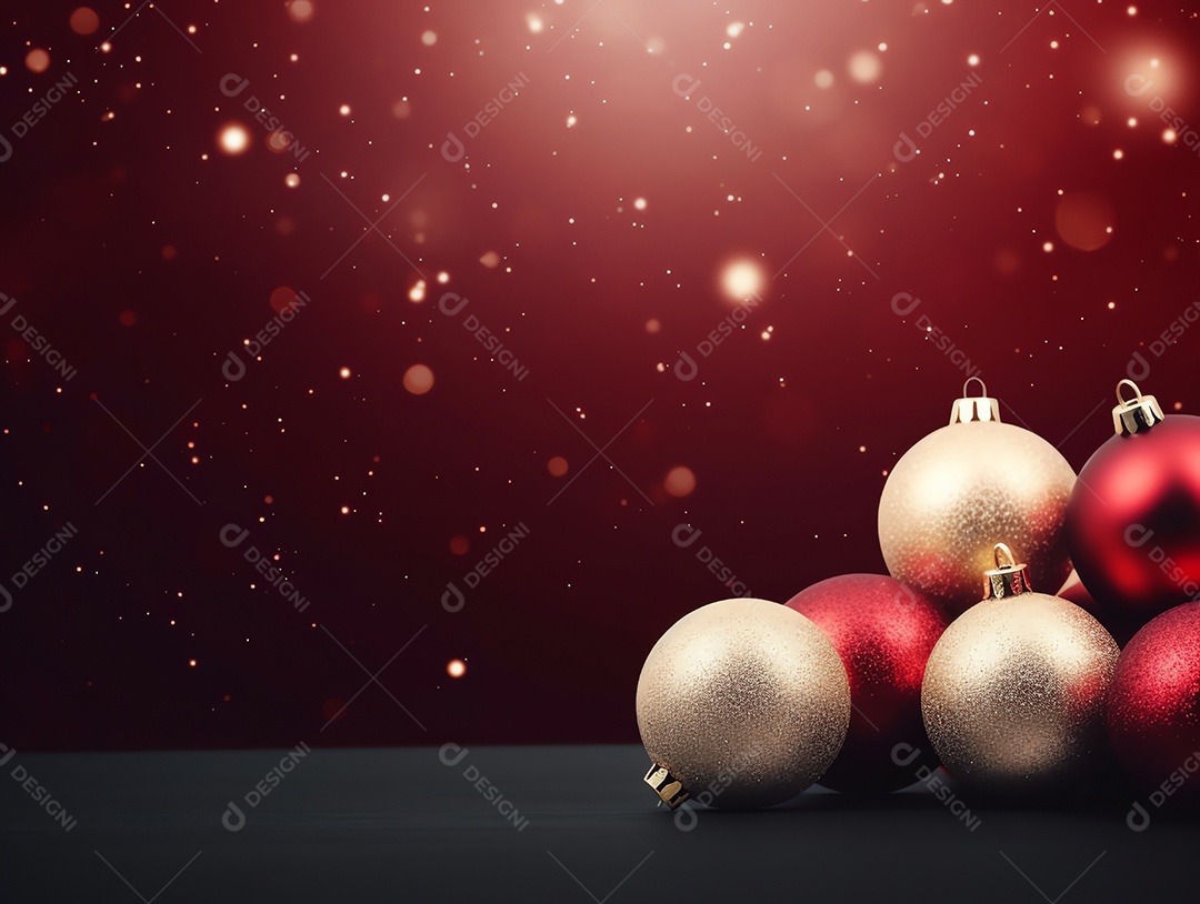 Enfeites de Natal e fundo estrela com espaço de cópia, feliz natal e feliz ano novo conceito