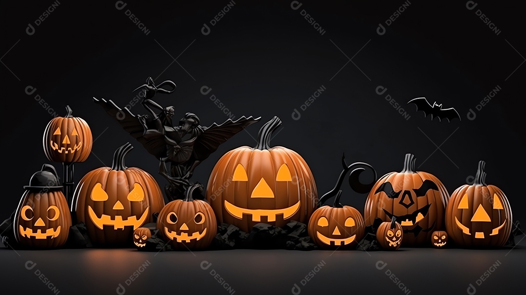 Feliz conceito de fundo de celebração de Halloween, estilo de ilustração de design de férias