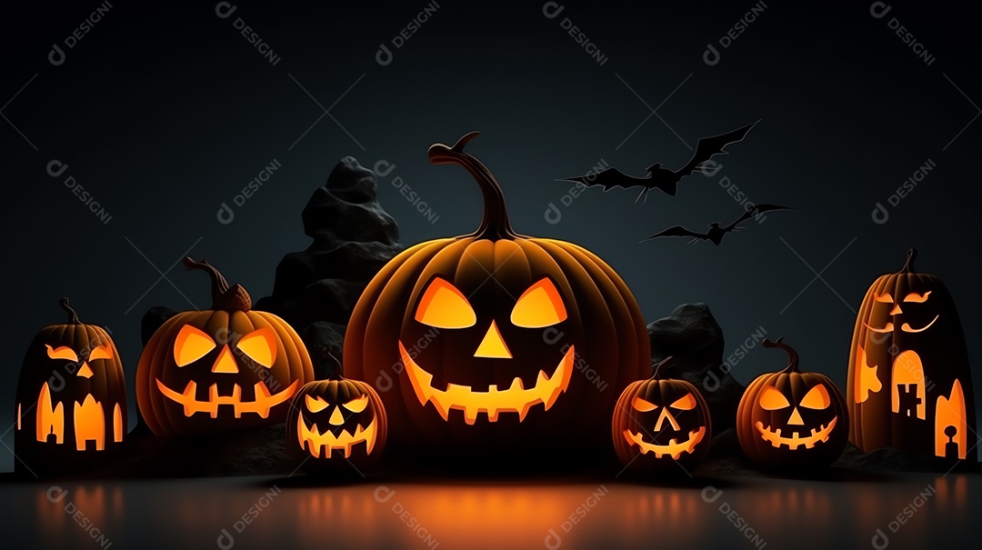 Feliz conceito de fundo de celebração de Halloween, estilo de ilustração de design de férias