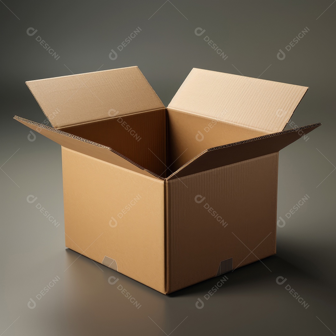 Caixa de papelão sobre fundo isolado.