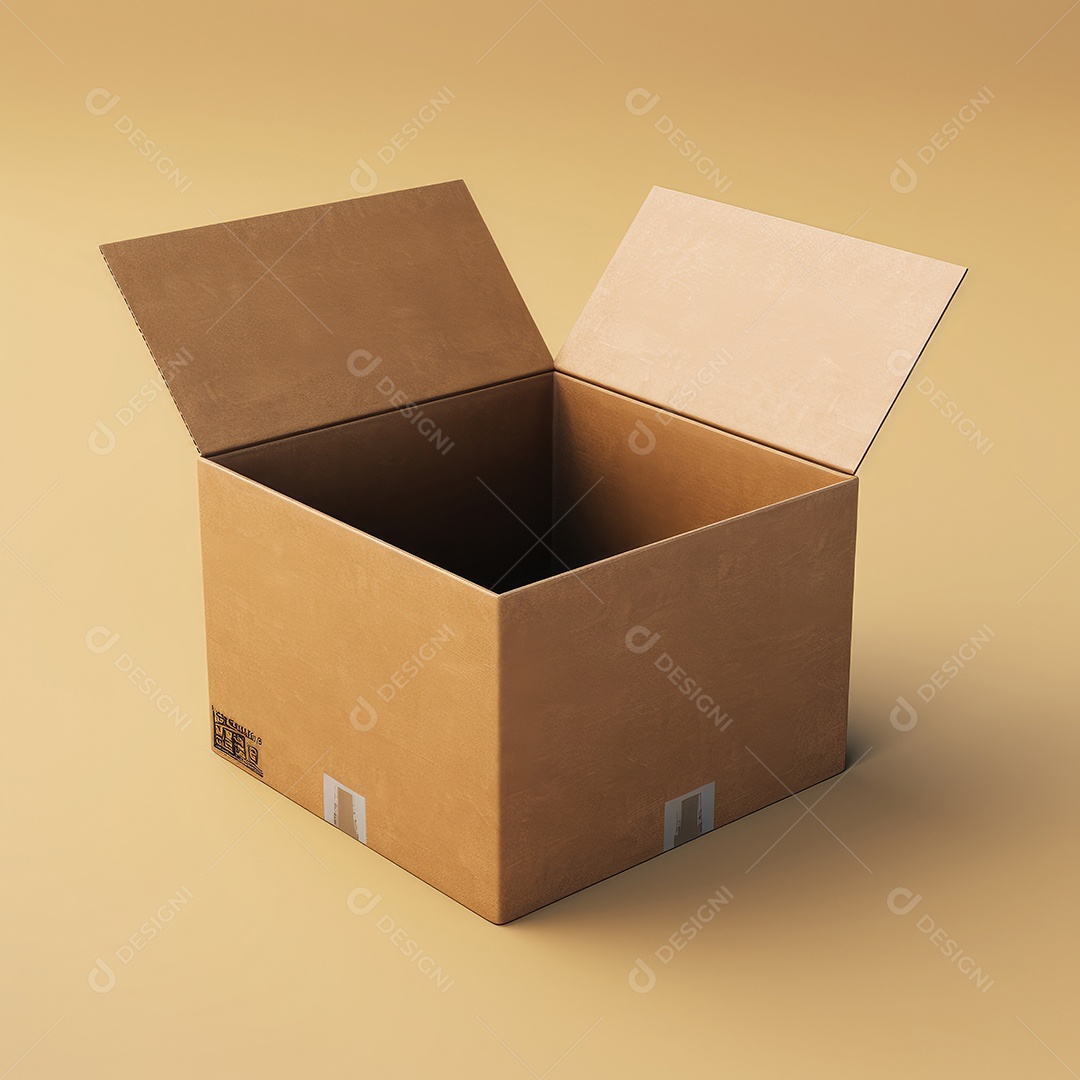 Caixa de papelão sobre fundo isolado.