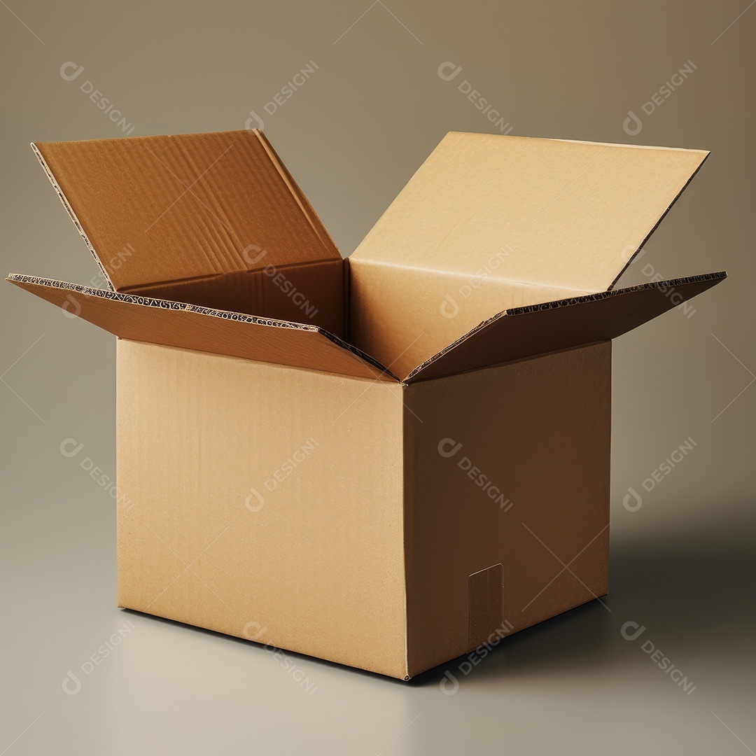 Caixa de papelão sobre fundo isolado.