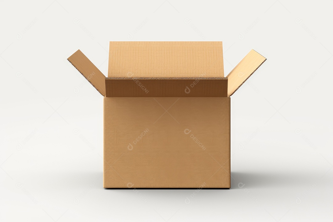 Caixa de papelão sobre fundo isolado.