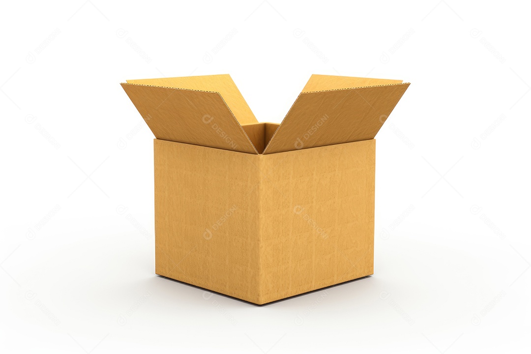 Caixa de papelão sobre fundo isolado.