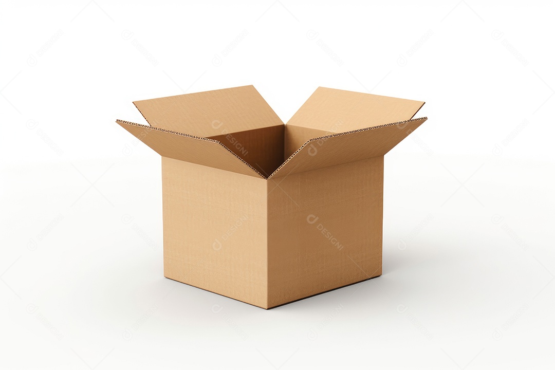 Caixa de papelão sobre fundo isolado.