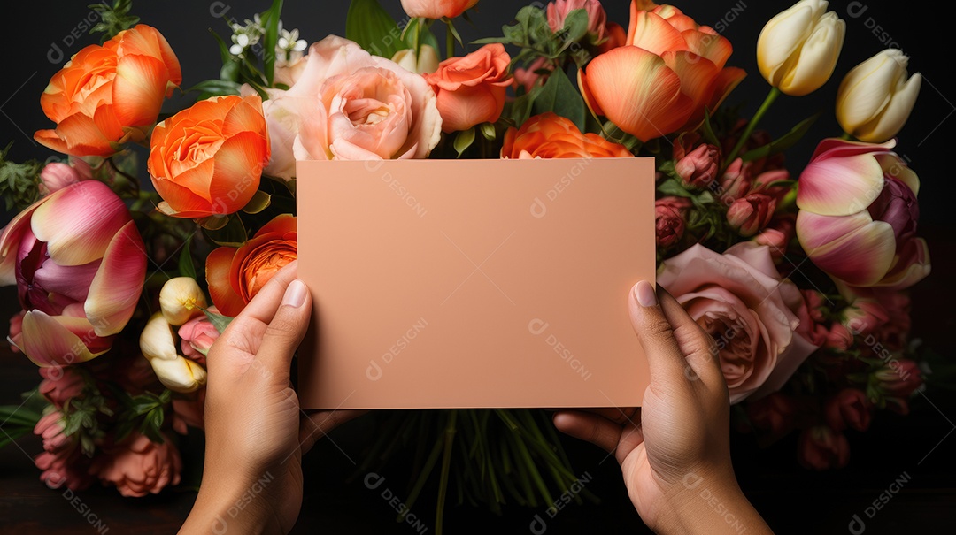 Mãos de pessoa segurando papel branco.