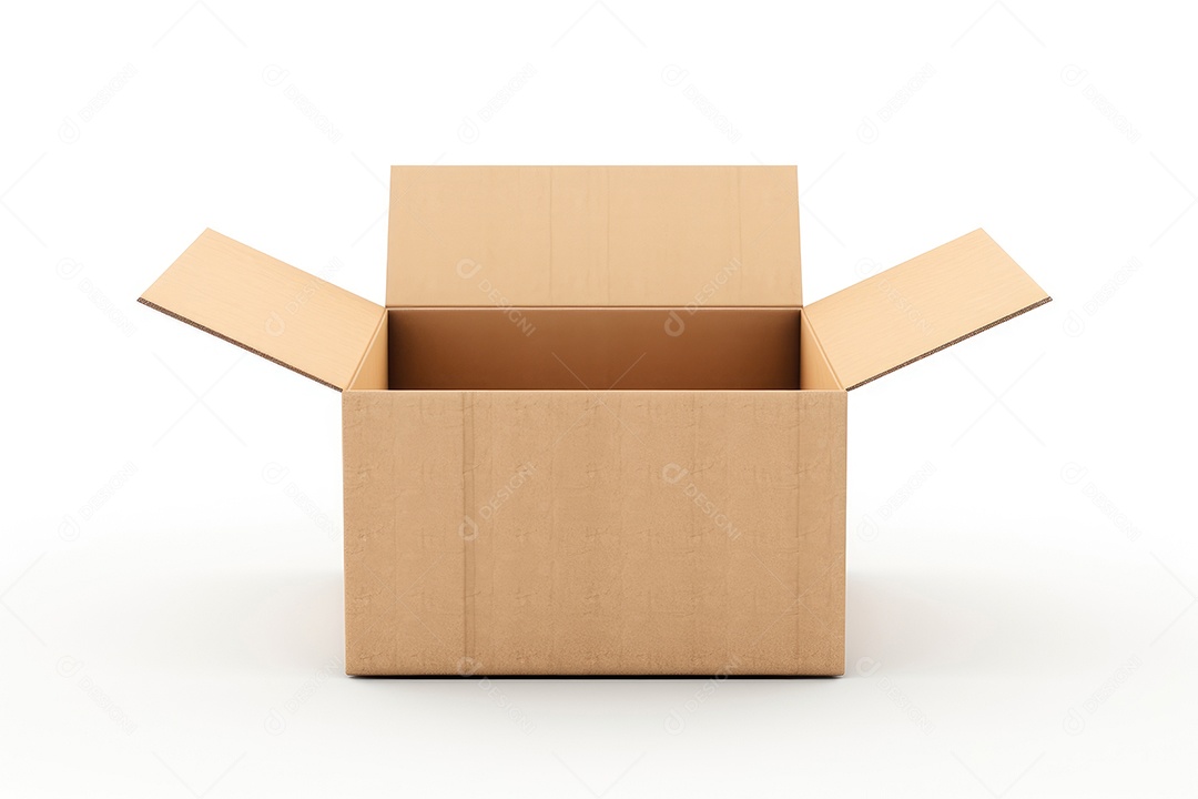 Caixa de papelão sobre fundo isolado.