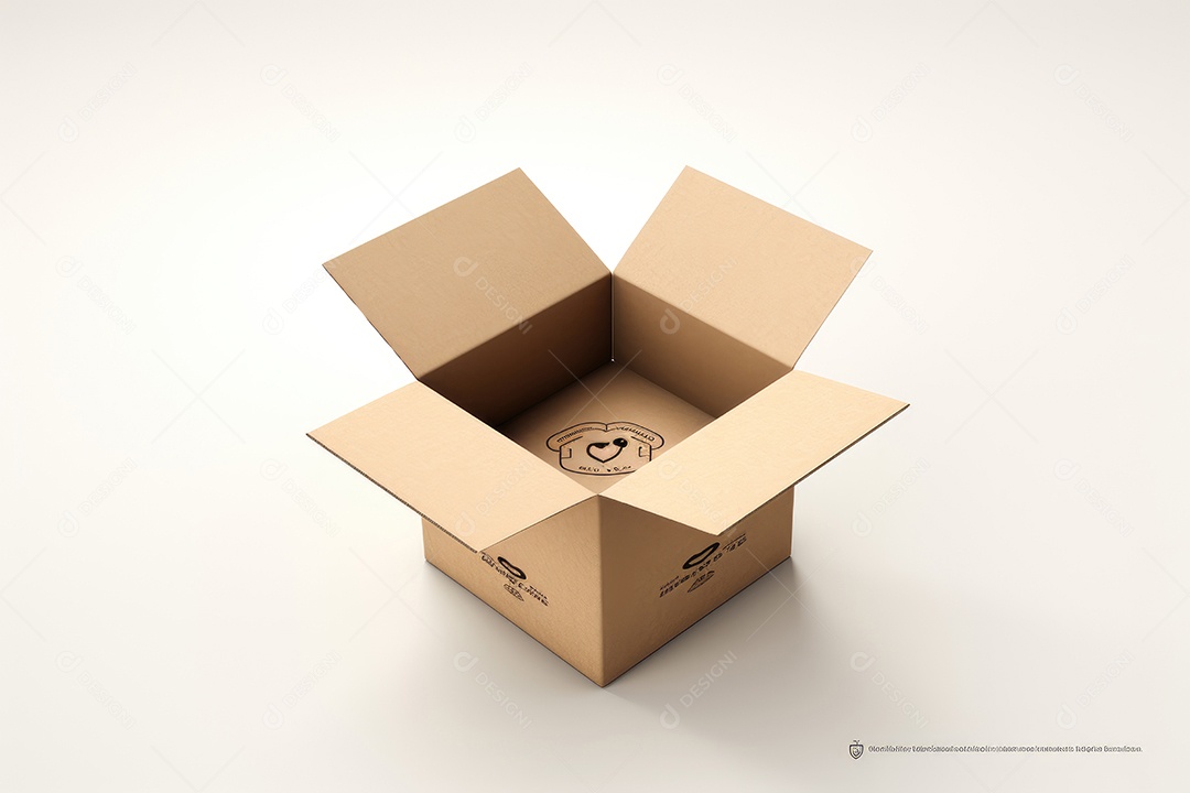 Caixa de papelão sobre fundo isolado.
