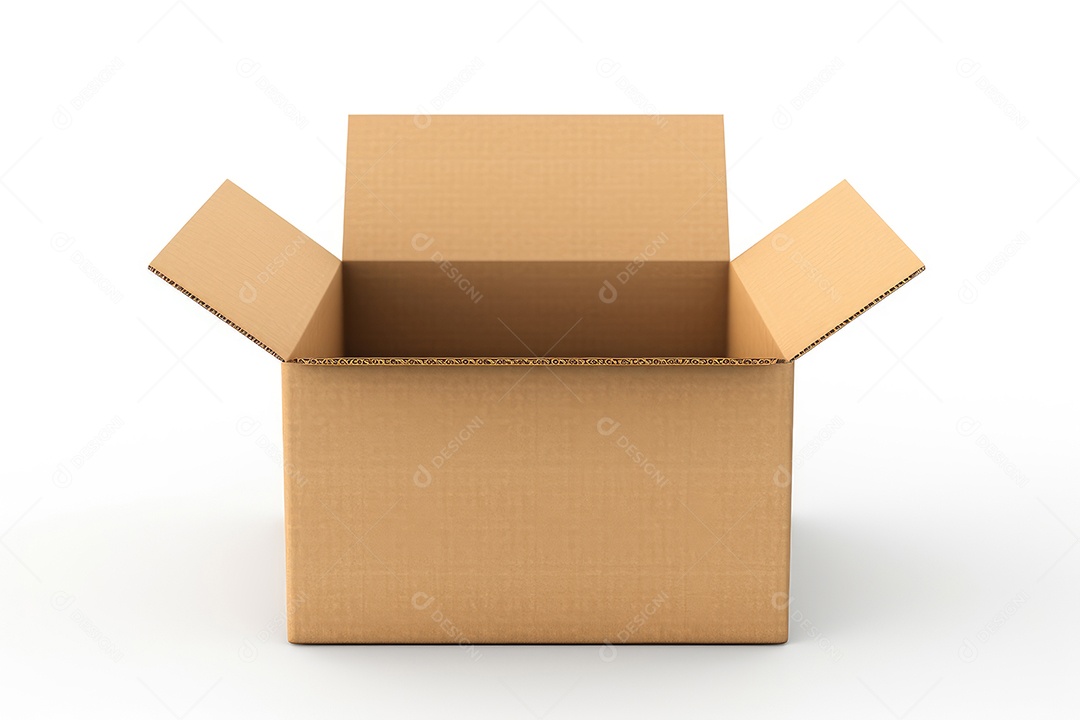 Caixa de papelão sobre fundo isolado.