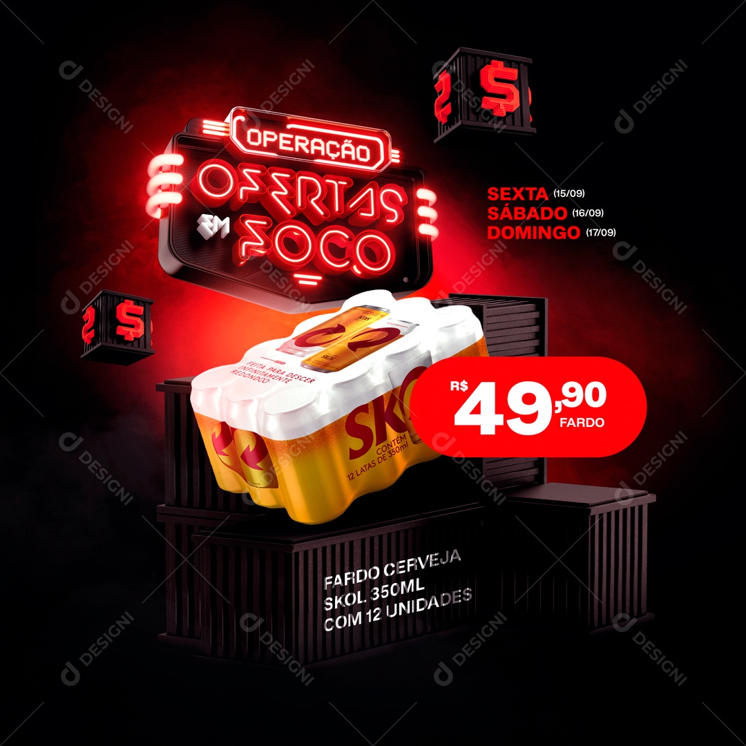 Social Media Operação Ofertas em Foco Cerveja PSD Editável