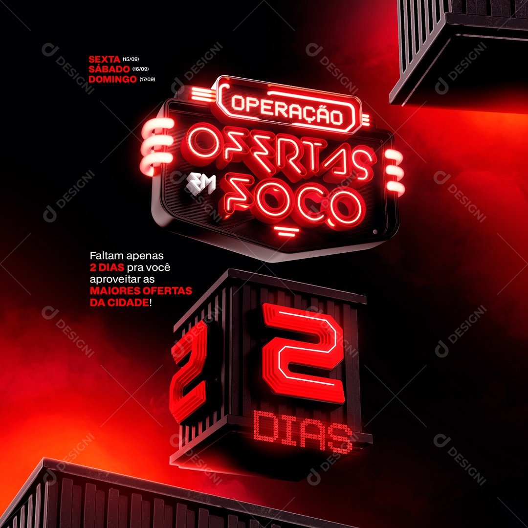 Social Media Operação Ofertas em Foco Faltam 2 Dias PSD Editável